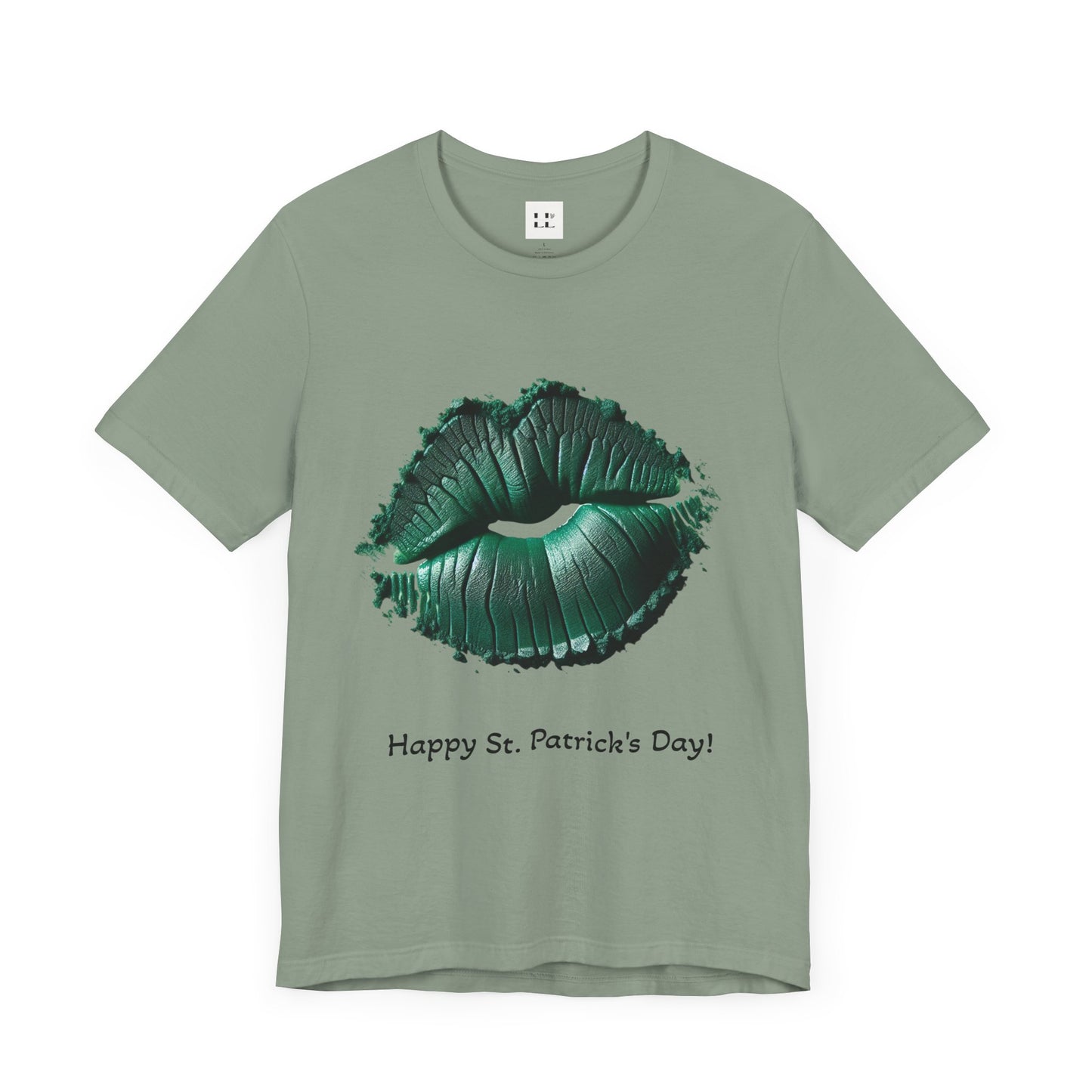 St. Patrick's Day Green Kiss Lip Tee for Unisex - Fun & Festive Short Sleeve T-Shirt