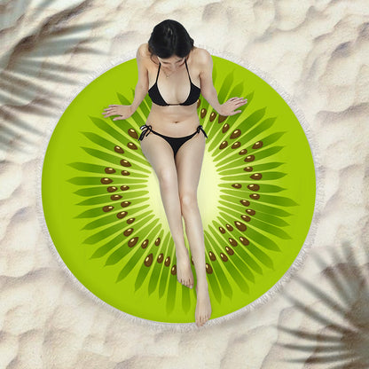 Round Fringed Beach Towel