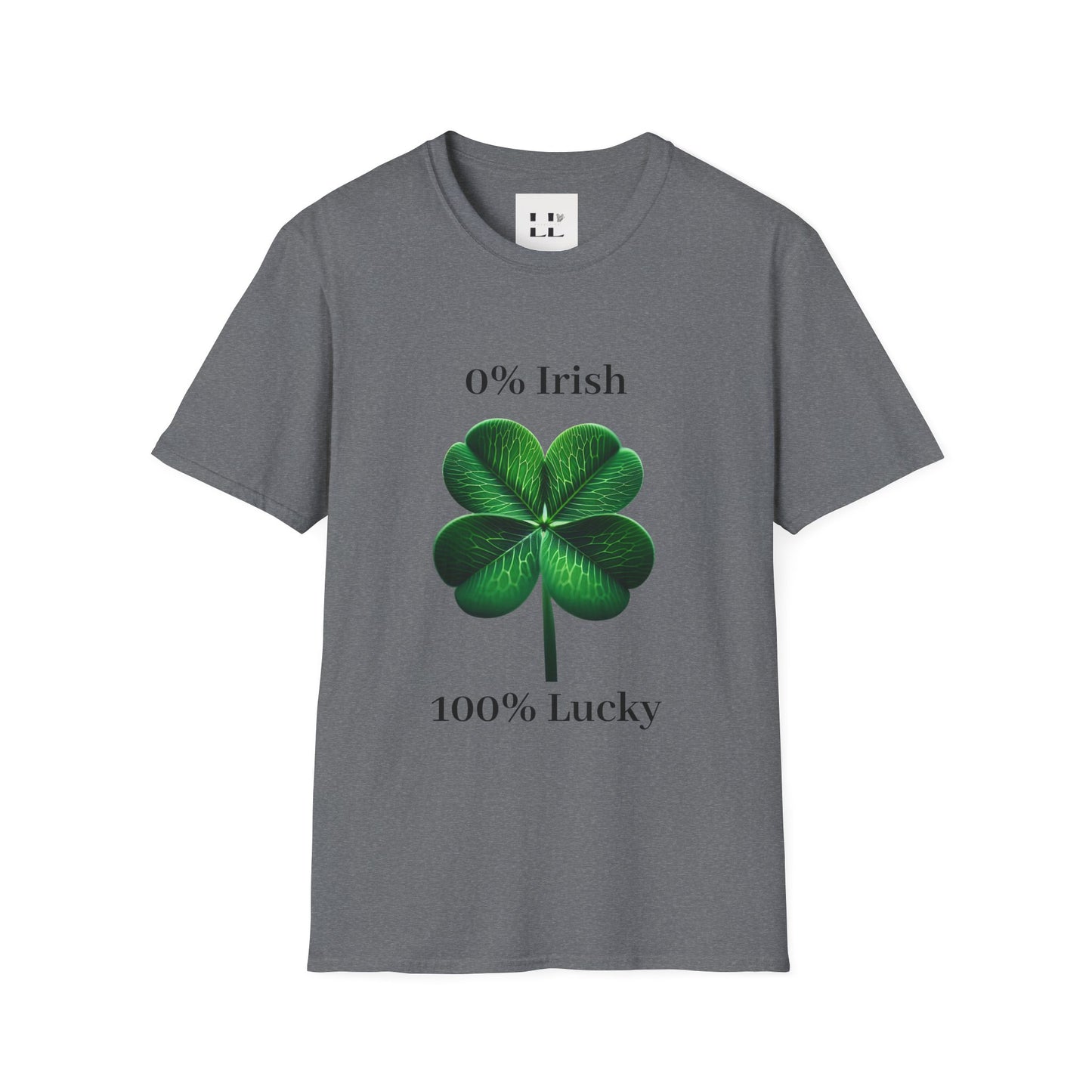 Unisex Softstyle T-Shirt: 0% Irish 100% Lucky Graphic Tee