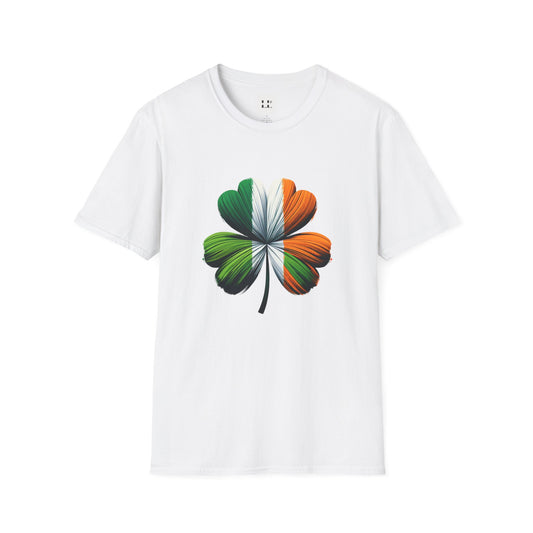 Unisex Softstyle T-Shirt with Vibrant Irish Clover Design - Perfect for St. Patrick's Day Celebrations
