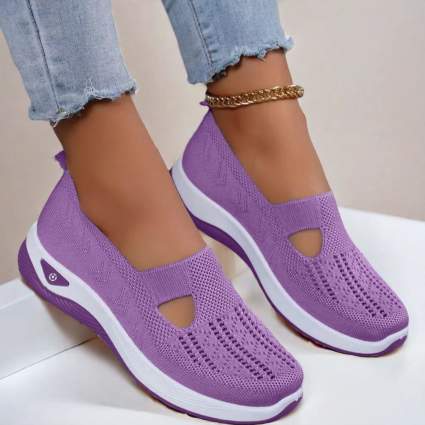 Women's Mesh Breathable Non-slip Flat  Soft Bottom Shoes