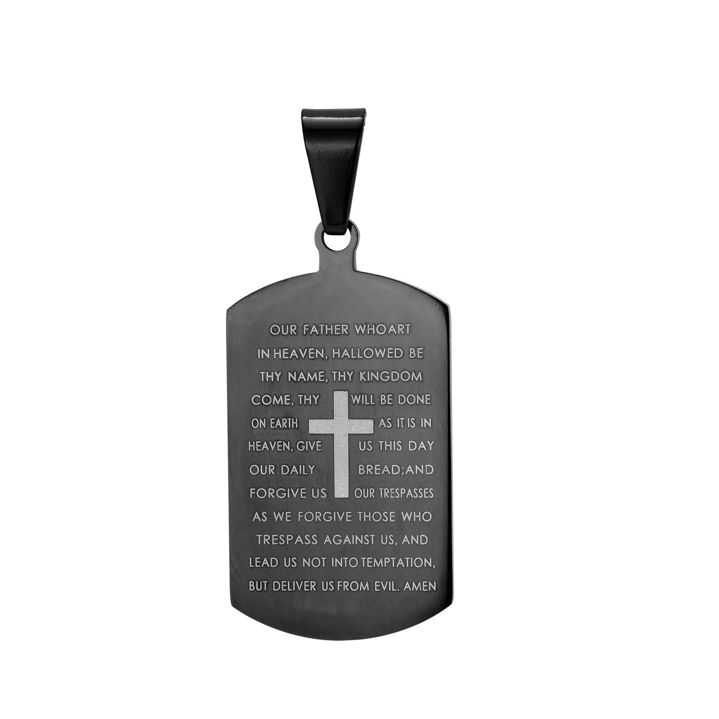 Lord's Prayer Dog Tag Pendant and Necklace