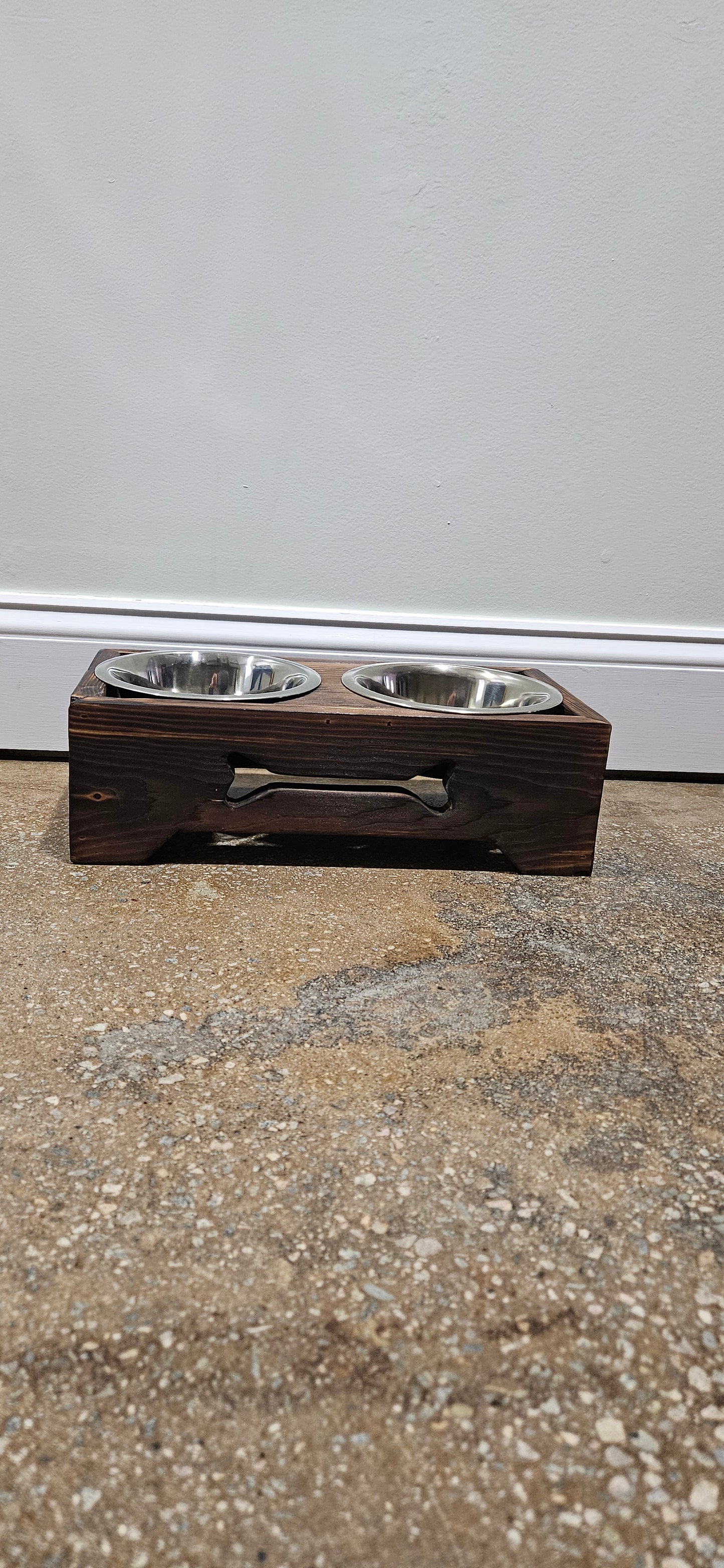 Rustic Handmade Pet Bowl Stand