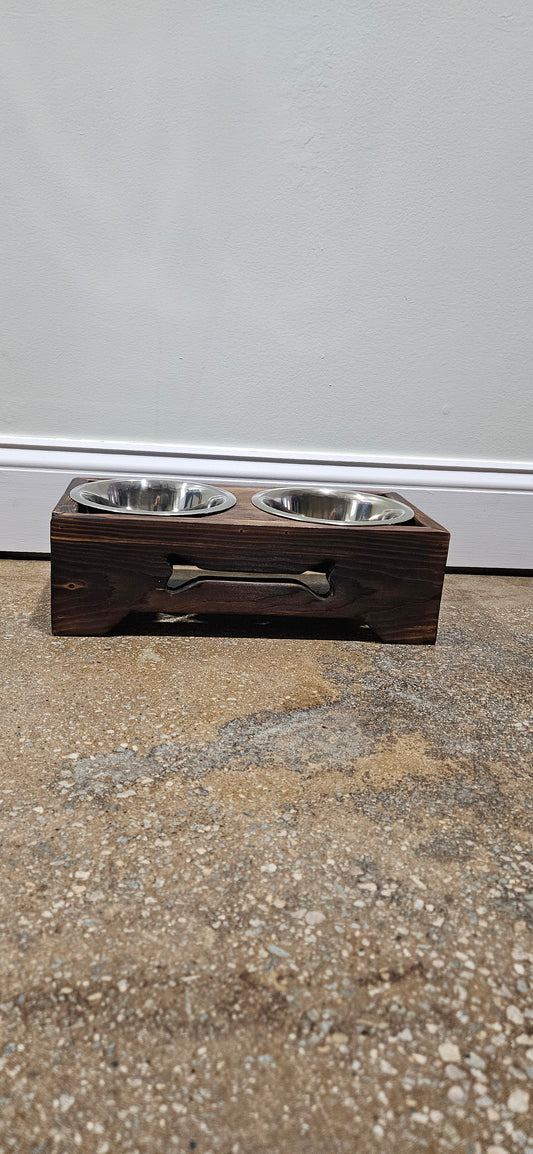 Rustic Handmade Pet Bowl Stand