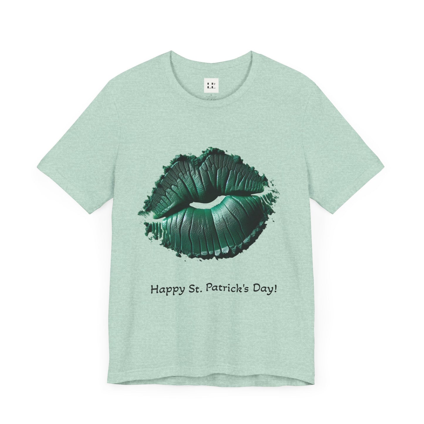 St. Patrick's Day Green Kiss Lip Tee for Unisex - Fun & Festive Short Sleeve T-Shirt