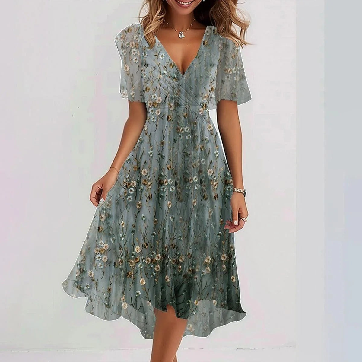 Layered Printed Summer Dress