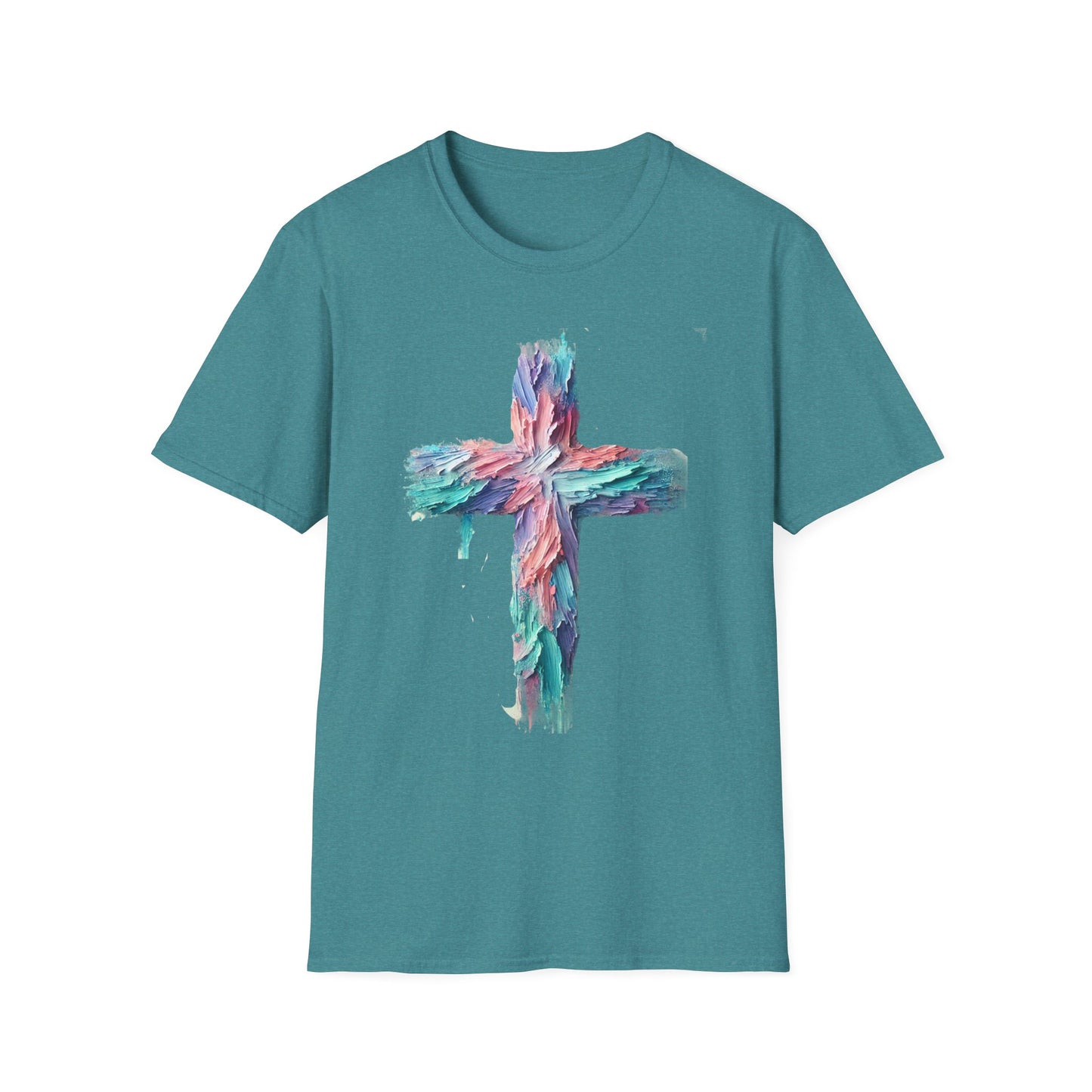 Vibrant Pastel Cross T-Shirt - Perfect for Spring and Summer Celebrations & Gift