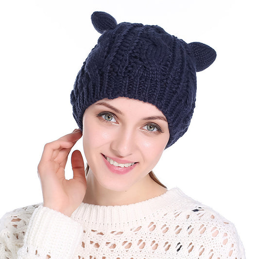 Knit Cat Ear Beanie