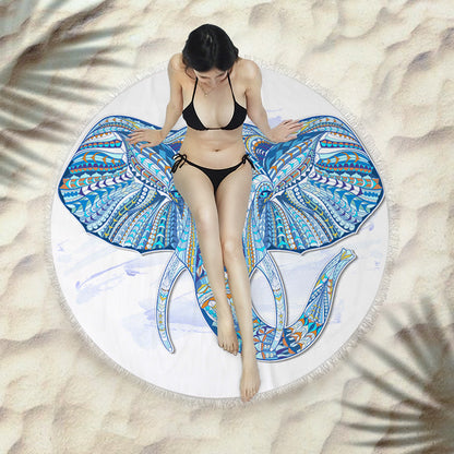 Round Fringed Beach Towel