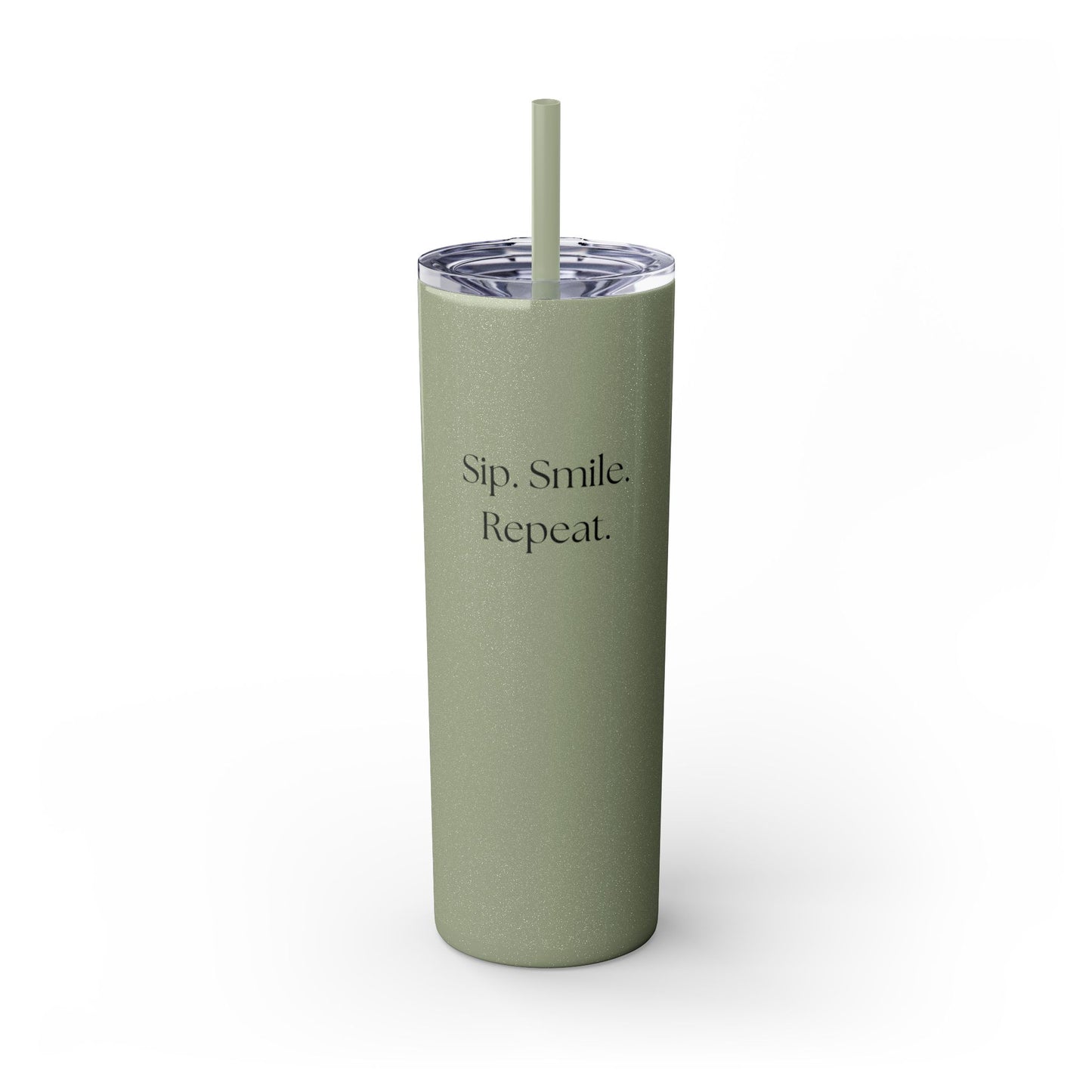 20oz Skinny Tumbler with Straw - Sip. Smile. Repeat.