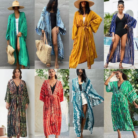 Full Length Printed Beach Robe