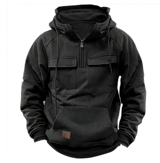 Men's Zip-Up Pocketed Hoodie