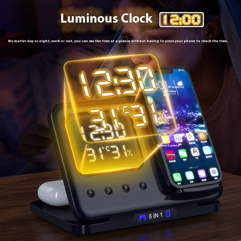 15W LED Digital Alarm Clock and Wireless Charging Station