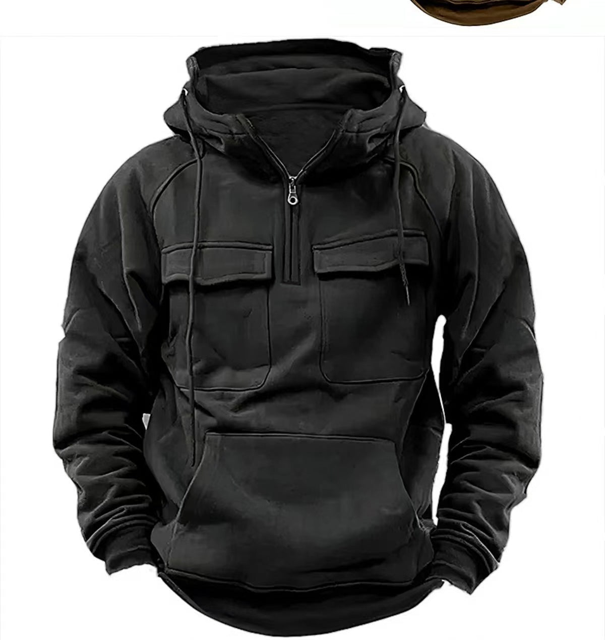 Men's Zip-Up Pocketed Hoodie