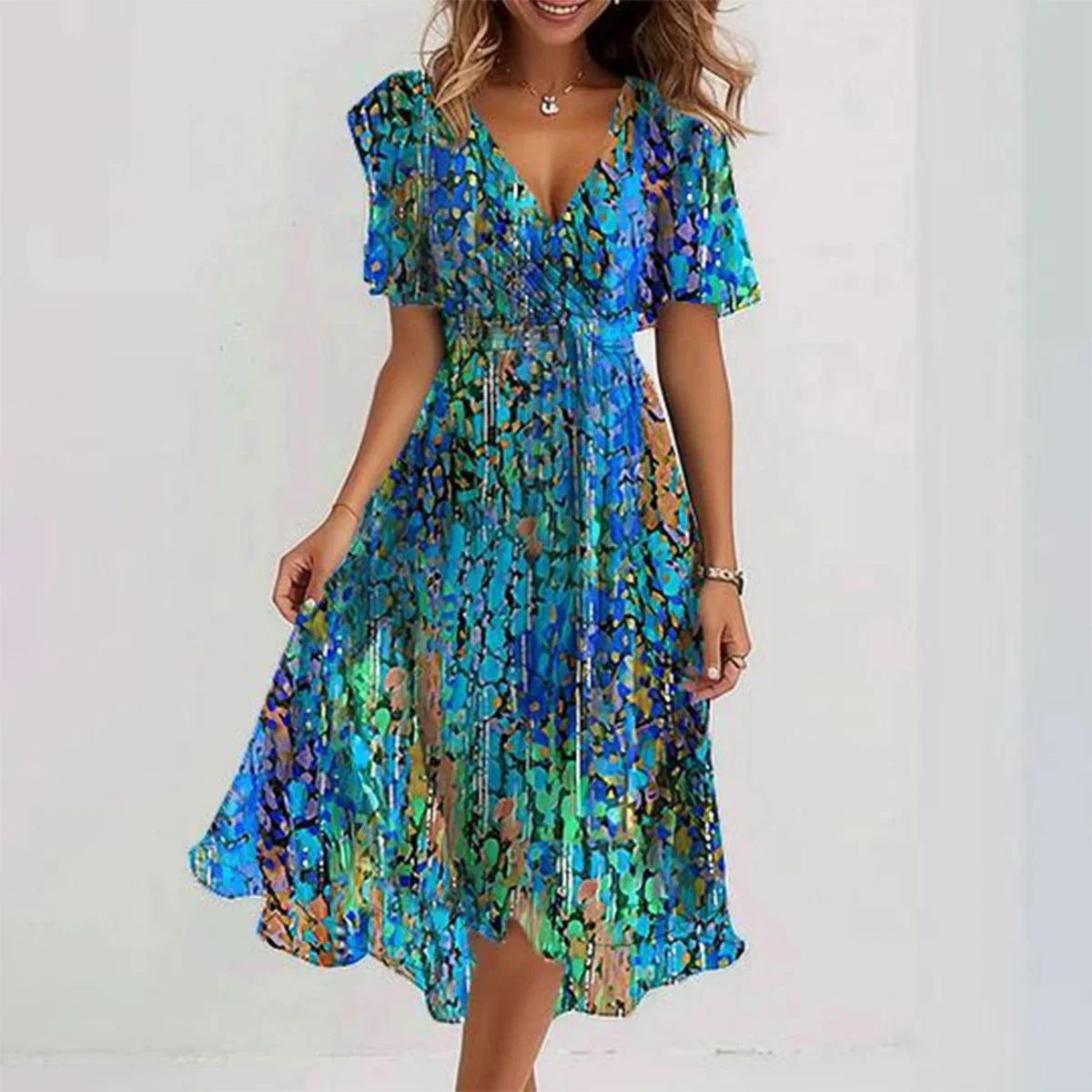Layered Printed Summer Dress