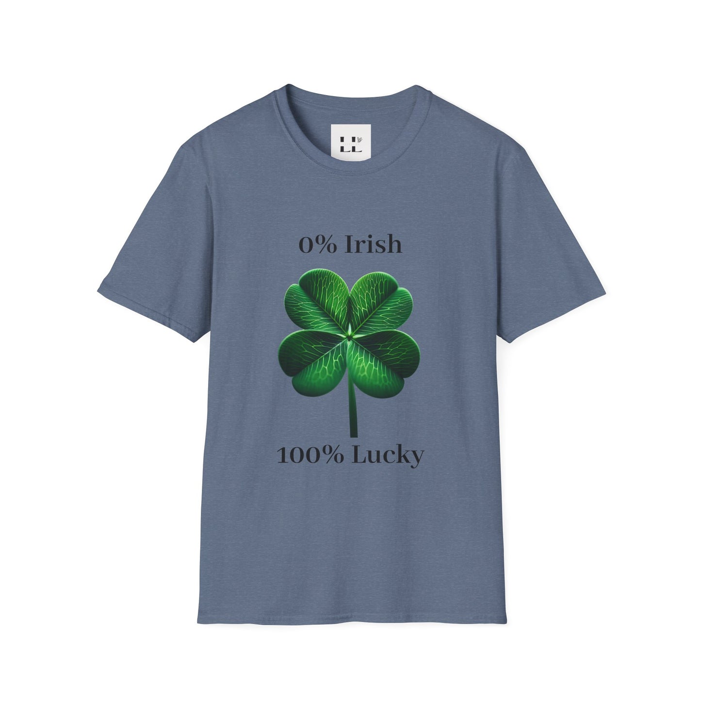 Unisex Softstyle T-Shirt: 0% Irish 100% Lucky Graphic Tee