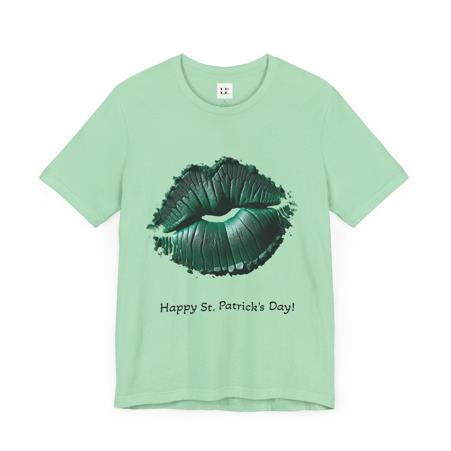 St. Patrick's Day Green Kiss Lip Tee for Unisex - Fun & Festive Short Sleeve T-Shirt