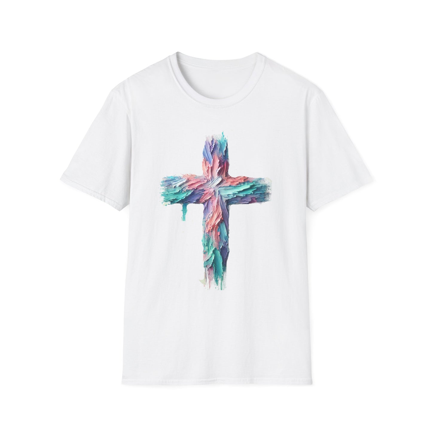 Vibrant Pastel Cross T-Shirt - Perfect for Spring and Summer Celebrations & Gift