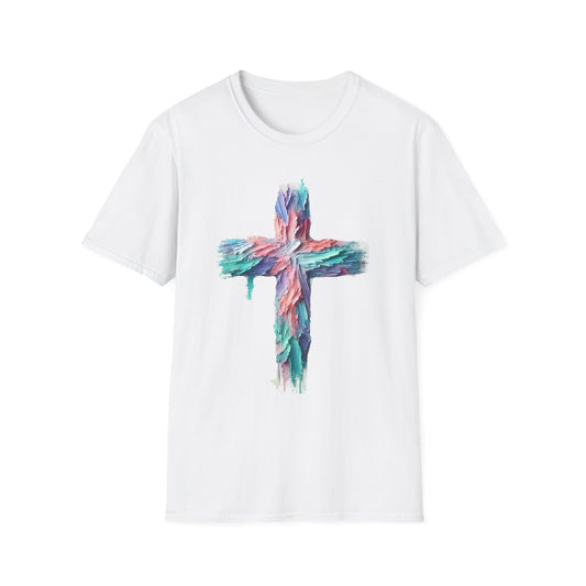 Vibrant Pastel Cross T-Shirt - Perfect for Spring and Summer Celebrations & Gift