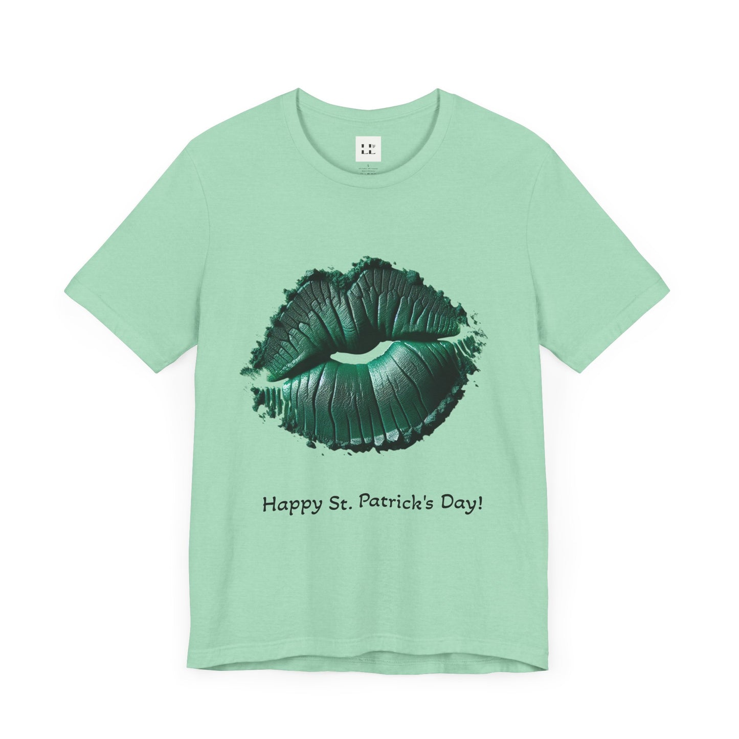 St. Patrick's Day Green Kiss Lip Tee for Unisex - Fun & Festive Short Sleeve T-Shirt