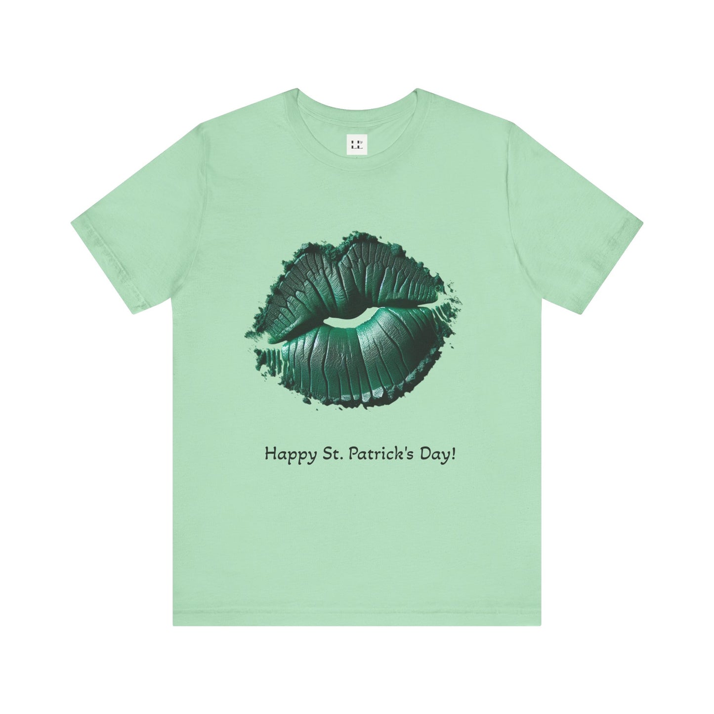 St. Patrick's Day Green Kiss Lip Tee for Unisex - Fun & Festive Short Sleeve T-Shirt