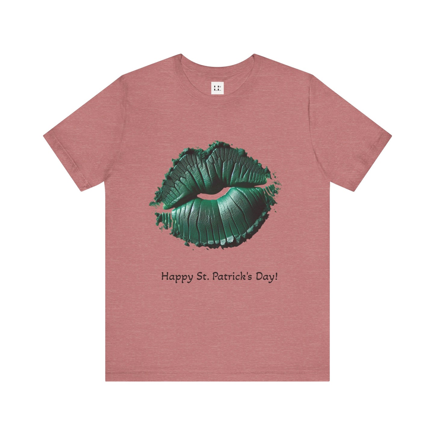 St. Patrick's Day Green Kiss Lip Tee for Unisex - Fun & Festive Short Sleeve T-Shirt