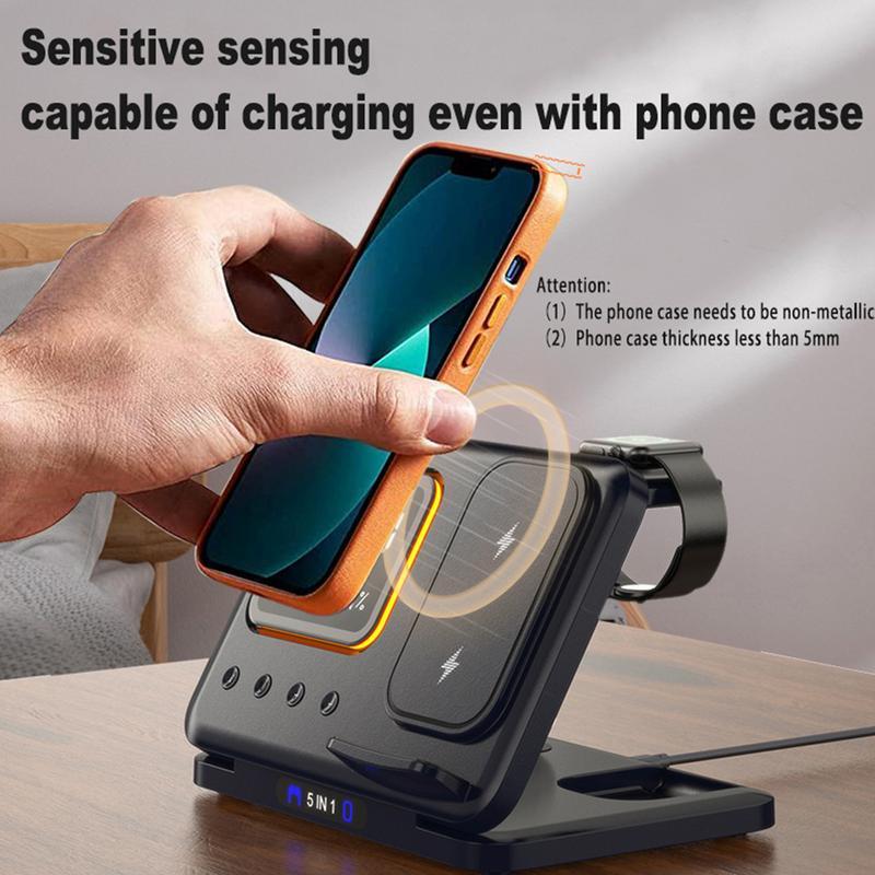 15W LED Digital Alarm Clock and Wireless Charging Station
