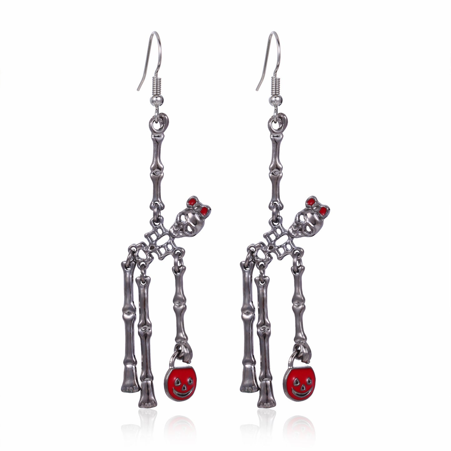 3-Piece Halloween Skeleton Jewelry Set — Earrings & Necklace