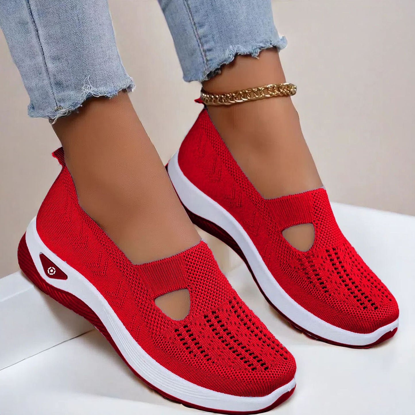 Women's Mesh Breathable Non-slip Flat  Soft Bottom Shoes