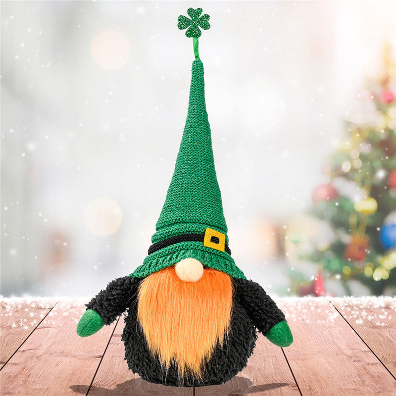St Patrick's Day Knit Doll