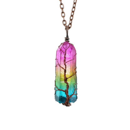 Tree Of Life Crystal Pendant Necklace