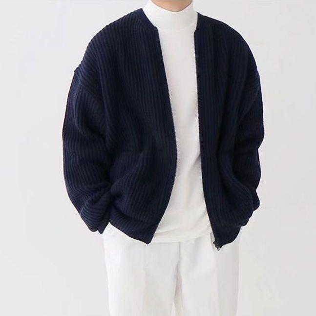 Men's Knit Zippered Cardigan