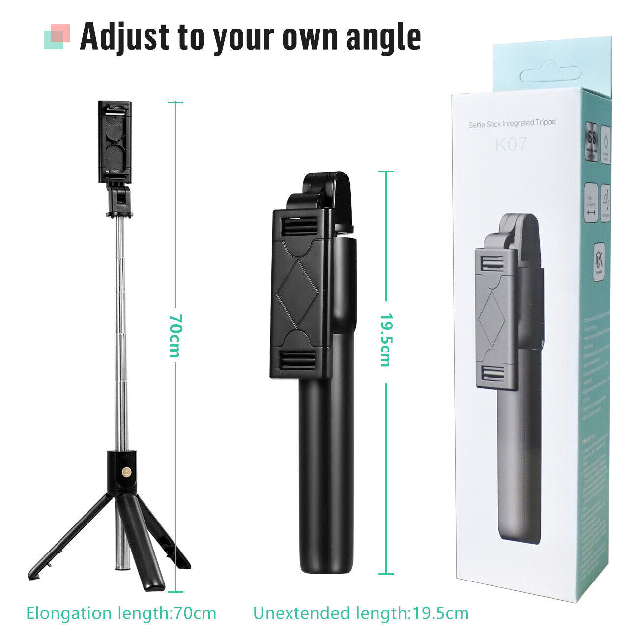 3-in-1 Universal Selfie Stick Tripod Stand For Cell Phone With Bluetooth Remote