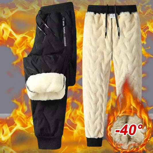 Men's Winter Plush Thick Fleece Thermal Pants