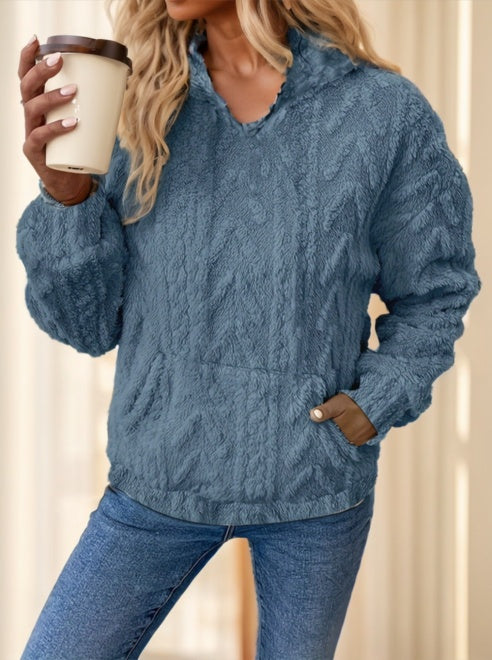 Super Soft Textured Hoodie with Pocket