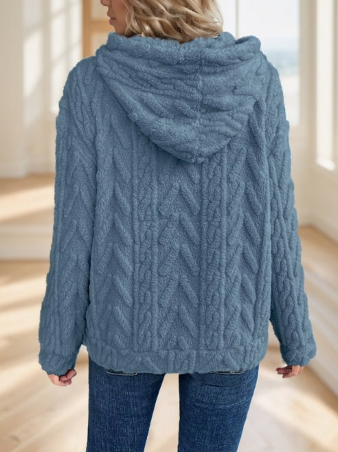 Super Soft Textured Hoodie with Pocket