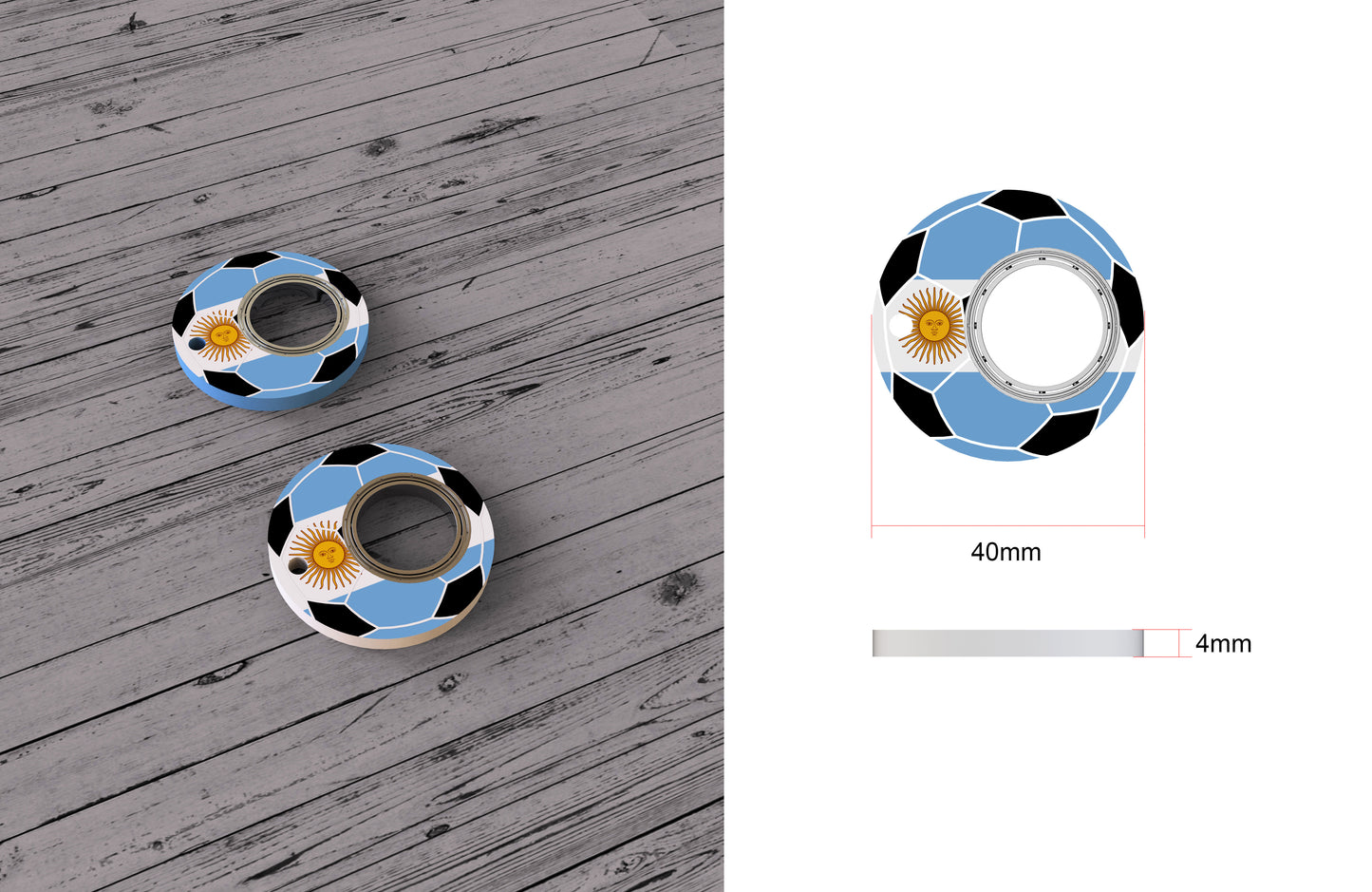World Cup Fidget Spinner Keychain