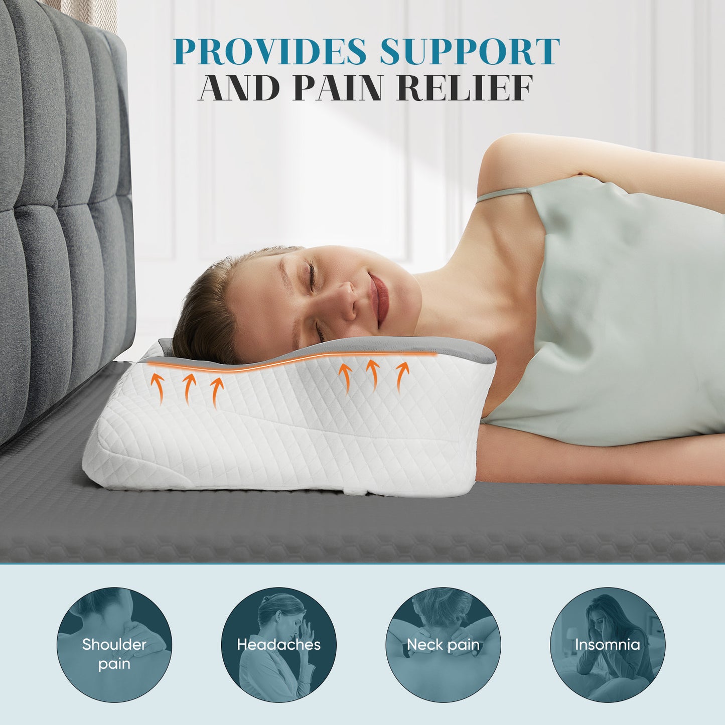 Sleep Well Ergonomic Foam Neck Pillow