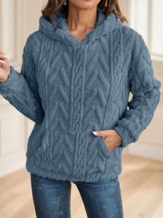 Super Soft Textured Hoodie with Pocket