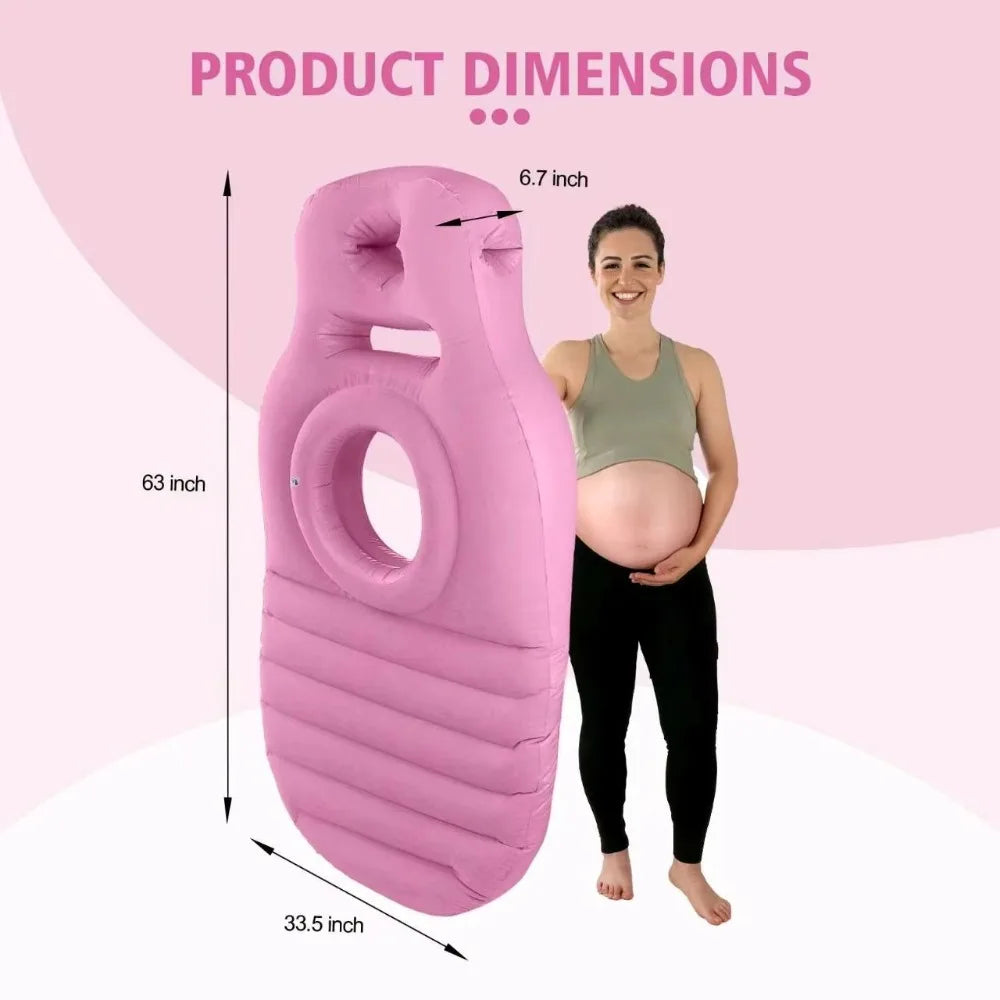 With Holes​​ Inflatable Maternity Bed​​ Foldable​​ ​​Adjustable Firmness​​ ​​Maternity Sleeping Mat​​ ​​Includes Air Pump​​