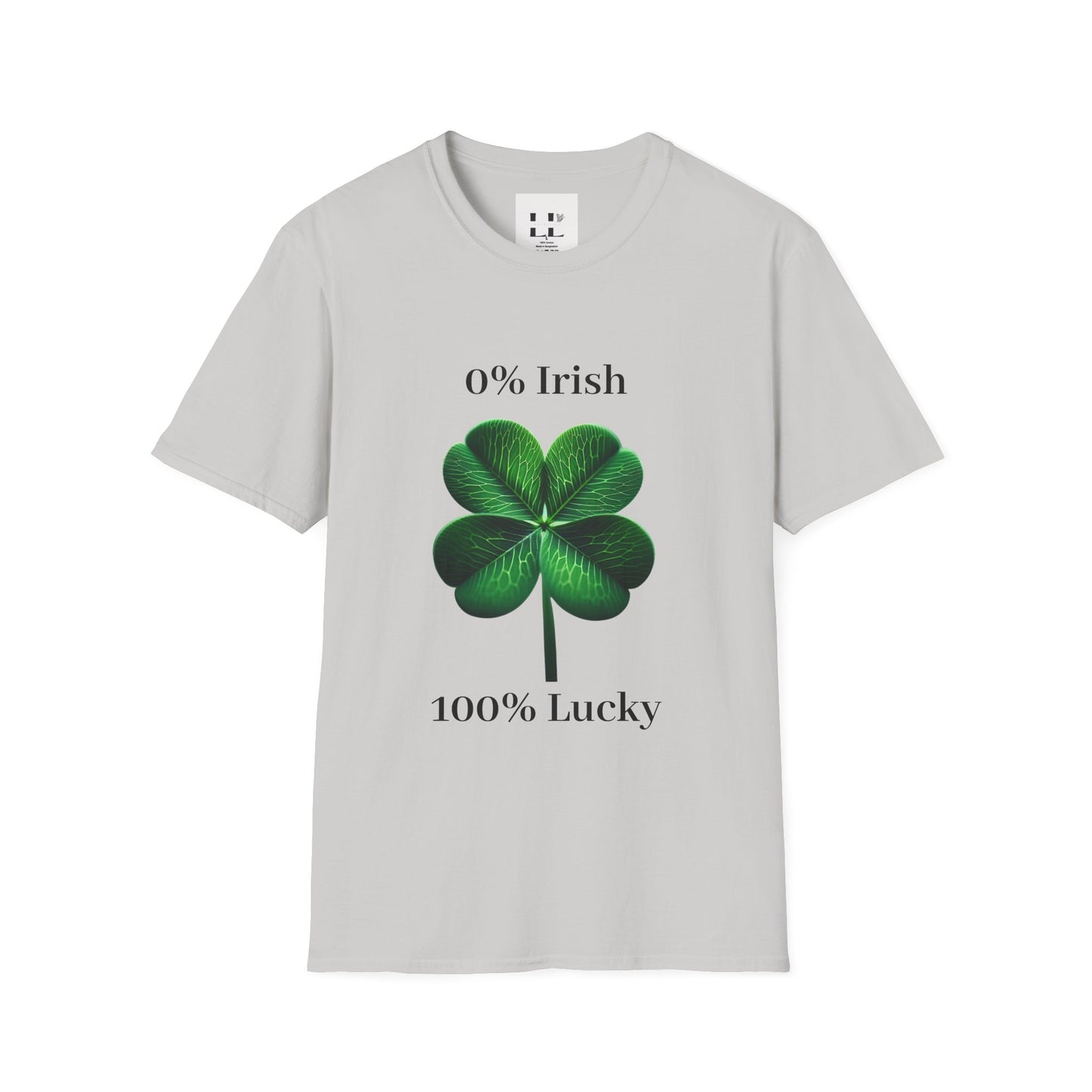 Unisex Softstyle T-Shirt: 0% Irish 100% Lucky Graphic Tee