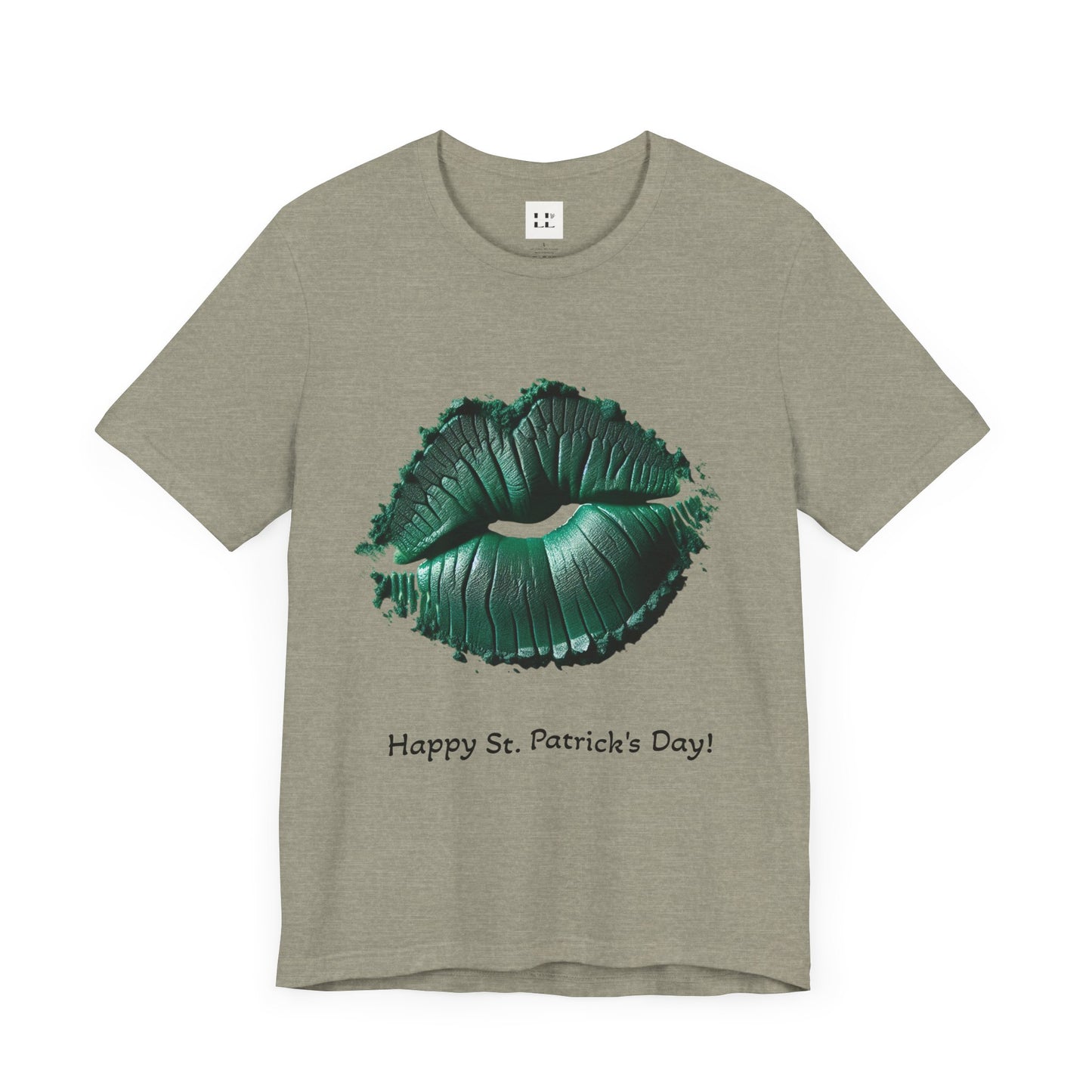 St. Patrick's Day Green Kiss Lip Tee for Unisex - Fun & Festive Short Sleeve T-Shirt