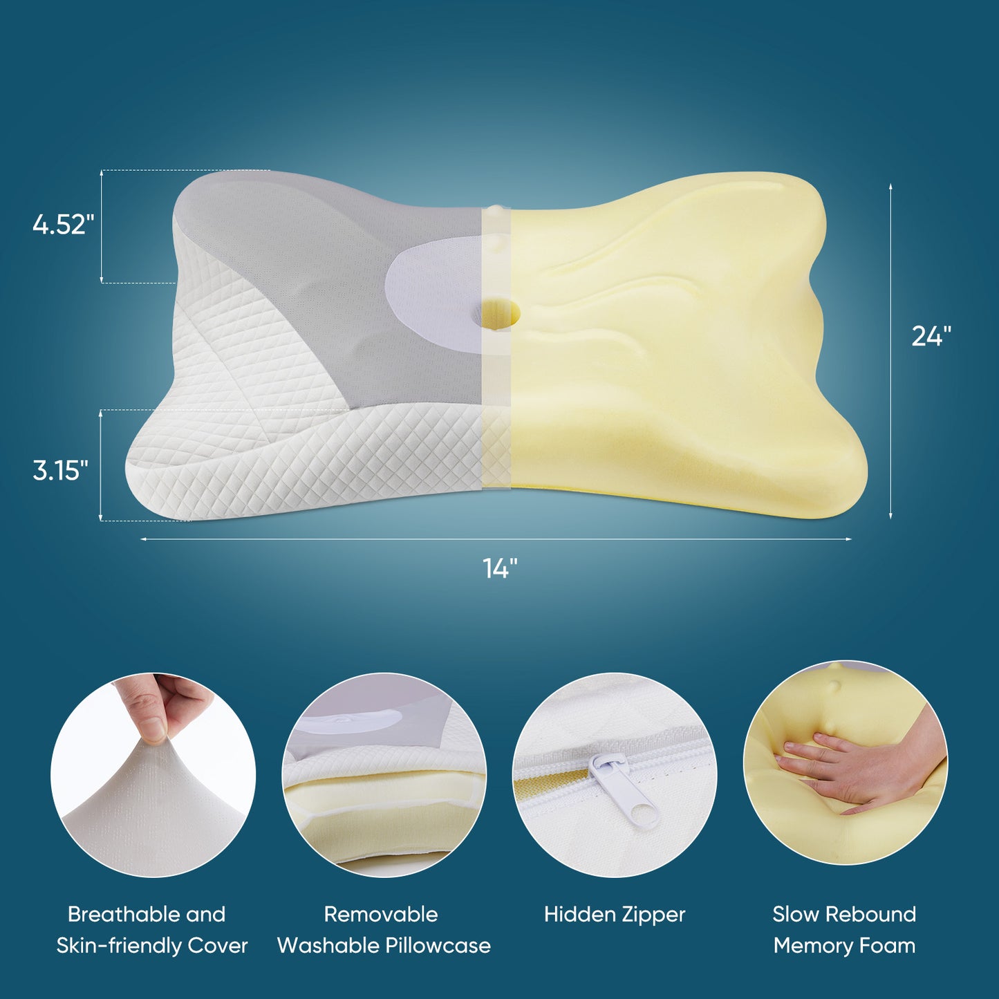 Sleep Well Ergonomic Foam Neck Pillow