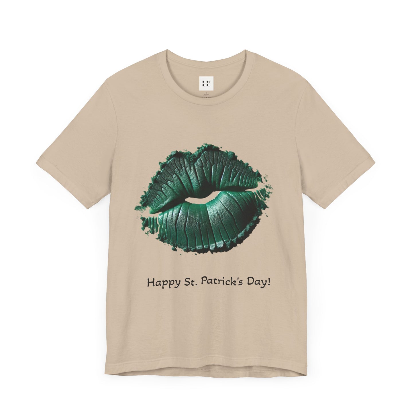 St. Patrick's Day Green Kiss Lip Tee for Unisex - Fun & Festive Short Sleeve T-Shirt