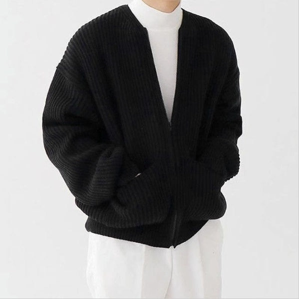 Men's Knit Zippered Cardigan