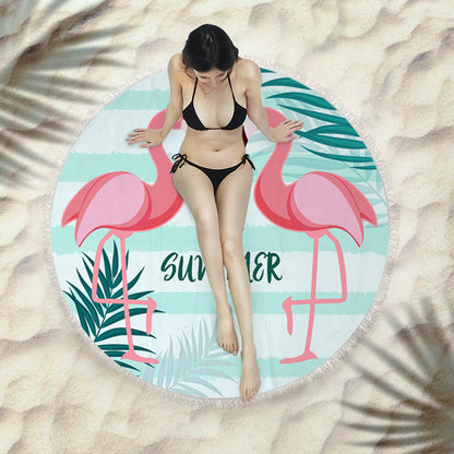 Round Fringed Beach Towel