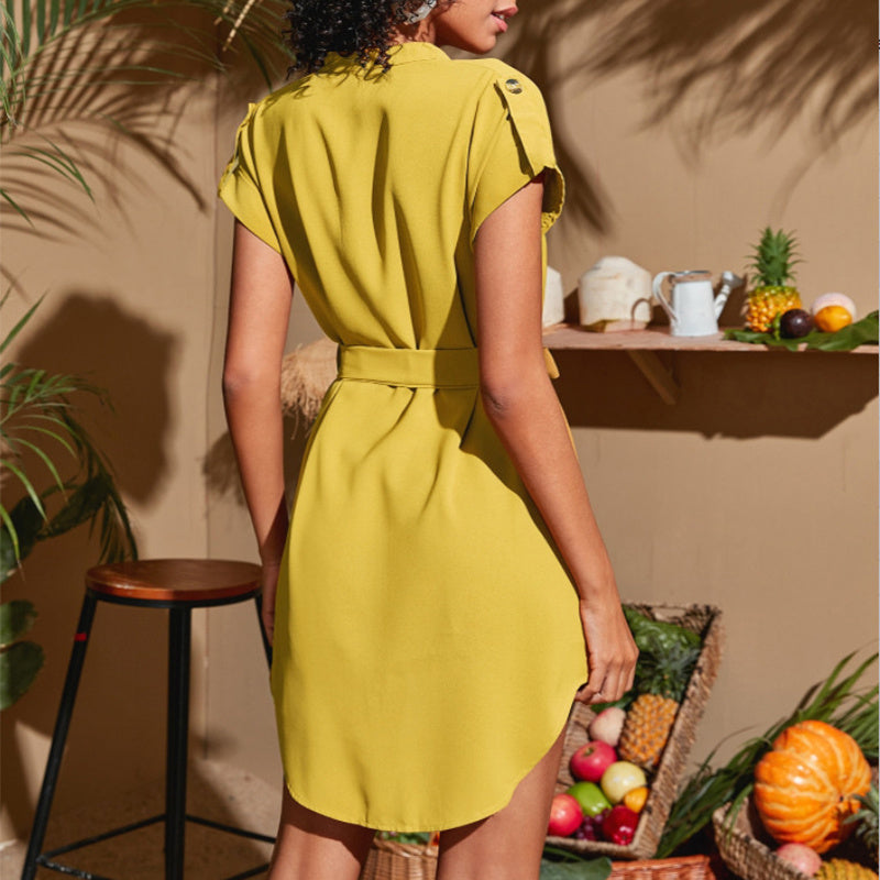 Sleek Stretch Belted Dress