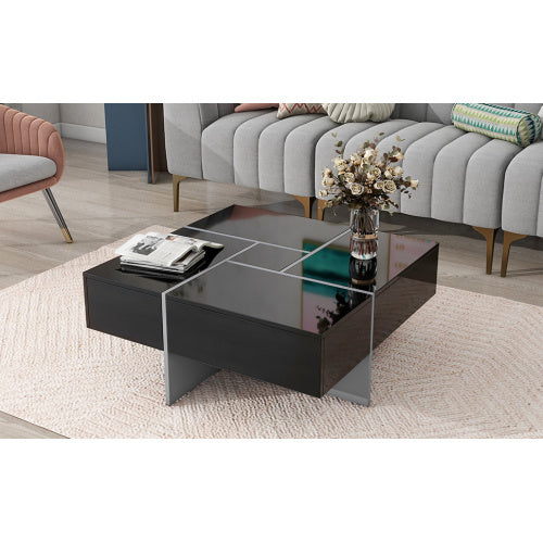 Coffee Table With 4 Hidden Storage Compartments