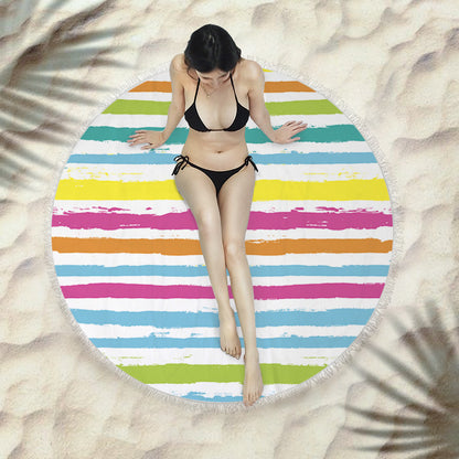 Round Fringed Beach Towel