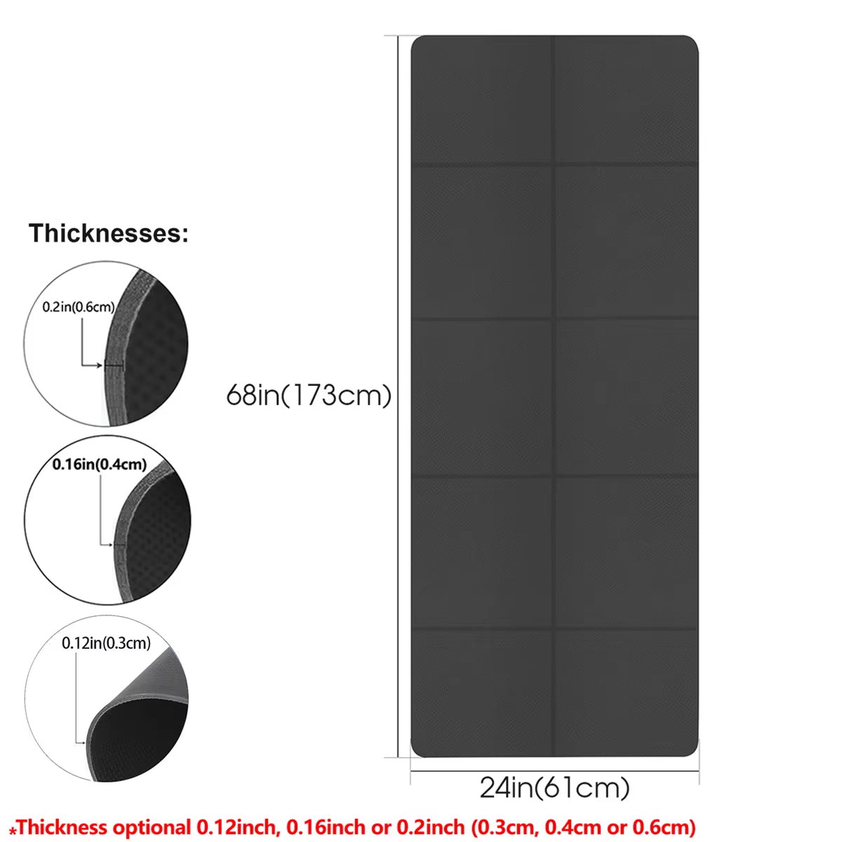 Foldable Yoga Mat Eco Friendly EVA Folding Travel Fitness Exercise Mat 3Mm/4Mm Thicknesses for Yoga Pilates & Floor Workouts